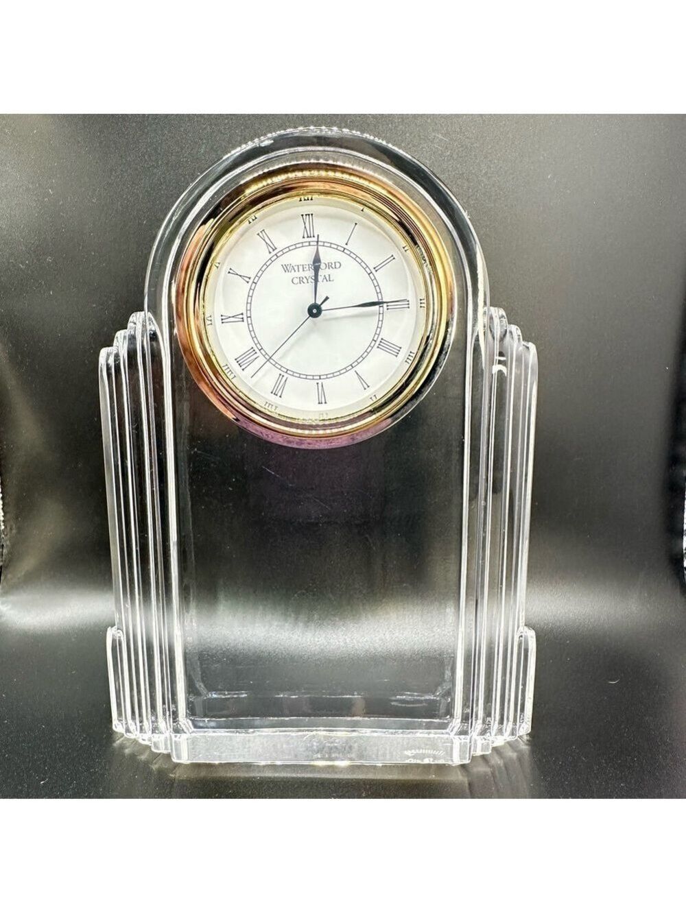 Waterford Crystal Art Deco Clock - Large 7" Tall